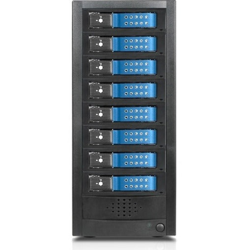 RAIDage JAGE9BT8HDBL-DE Drive Enclosure 12Gb/s SAS SATA/600 - Mini-SAS HD Host Interface Tower - Black Blue