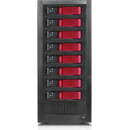 RAIDage JAGE9BT8HDRD-DE Drive Enclosure 12Gb/s SAS SATA/600 - Mini-SAS HD Host Interface Tower - Black Red