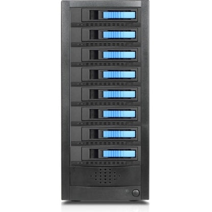 RAIDage JAGE9BT8HDBL-M1 Drive Enclosure 12Gb/s SAS SATA/600 - Mini-SAS HD Host Interface Tower - Blue Black