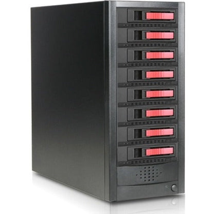 RAIDage JAGE9BT8HDRD-M1 Drive Enclosure 12Gb/s SAS SATA/600 - Mini-SAS HD Host Interface Tower - Black Red