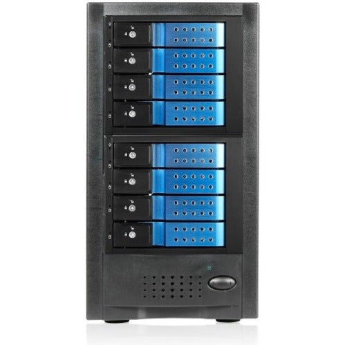 RAIDage JAGE6BT8HDBL-DE Drive Enclosure 12Gb/s SAS SATA/600 - Mini-SAS HD Host Interface Tower - Black Blue