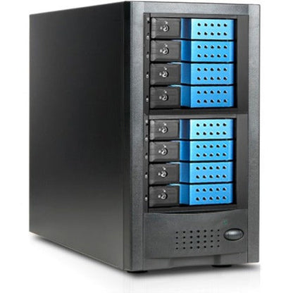 RAIDage JAGE6BT8HDBL-DE Drive Enclosure 12Gb/s SAS SATA/600 - Mini-SAS HD Host Interface Tower - Black Blue