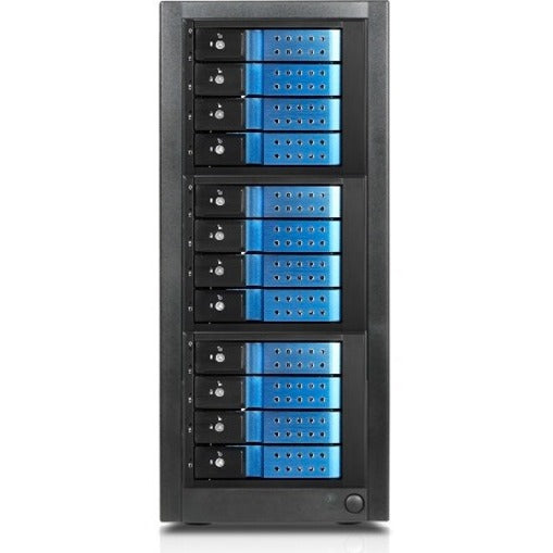 RAIDage JAGE9BT12HDBL-DE Drive Enclosure 12Gb/s SAS SATA/600 - Mini-SAS HD Host Interface Tower - Black Blue