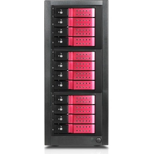 RAIDage JAGE9BT12HDRD-DE Drive Enclosure 12Gb/s SAS SATA/600 - Mini-SAS HD Host Interface Tower - Black Red