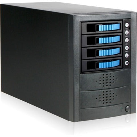 RAIDage JAGE5BT4HDBL Drive Enclosure 12Gb/s SAS SATA/600 - Mini-SAS HD Host Interface Tower - Black Blue
