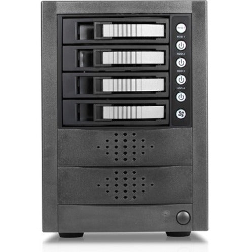 RAIDage JAGE5BT4HDSL Drive Enclosure 12Gb/s SAS SATA/600 - Mini-SAS HD Host Interface Tower - Black Silver