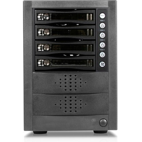 RAIDage JAGE5BT4HDBPL Drive Enclosure 12Gb/s SAS SATA/600 - Mini-SAS HD Host Interface Tower - Black