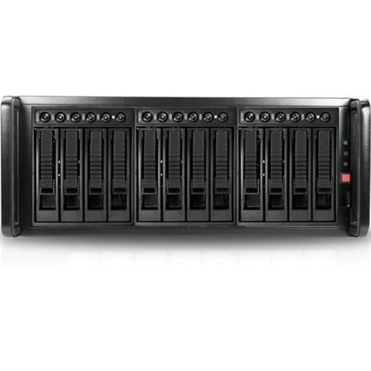 RAIDage JAGE412MSBK Drive Enclosure 12Gb/s SAS SATA/600 - Mini-SAS HD Host Interface - 4U Rack-mountable - Black