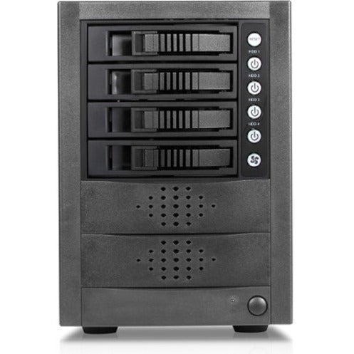 RAIDage JAGE5BT4MSBK Drive Enclosure 12Gb/s SAS SATA/600 - Mini-SAS HD Host Interface Tower - Black