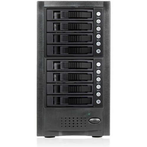 RAIDage JAGE6BT8MSBK Drive Enclosure 12Gb/s SAS SATA/600 - Mini-SAS HD Host Interface Tower - Black