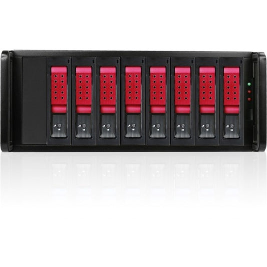 RAIDage JAGE480HDRD-DE Drive Enclosure 12Gb/s SAS SATA/600 - Mini-SAS HD Host Interface - 4U Rack-mountable - Black Red