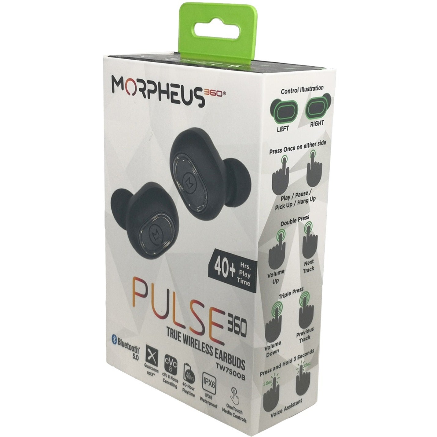 Morpheus 360 Pulse 360 True Wireless Earbuds - Wireless In-Ear Headphones - Qualcomm&reg; aptX&trade; Immersive Sound - TW7500B