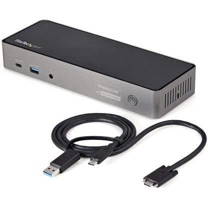 StarTech.com USB-C & USB-A Dock - Hybrid Triple Monitor Laptop Docking Station DisplayPort & HDMI 4K 60Hz/85W PD/6x USB/GbE/USB 3.1 Gen 2