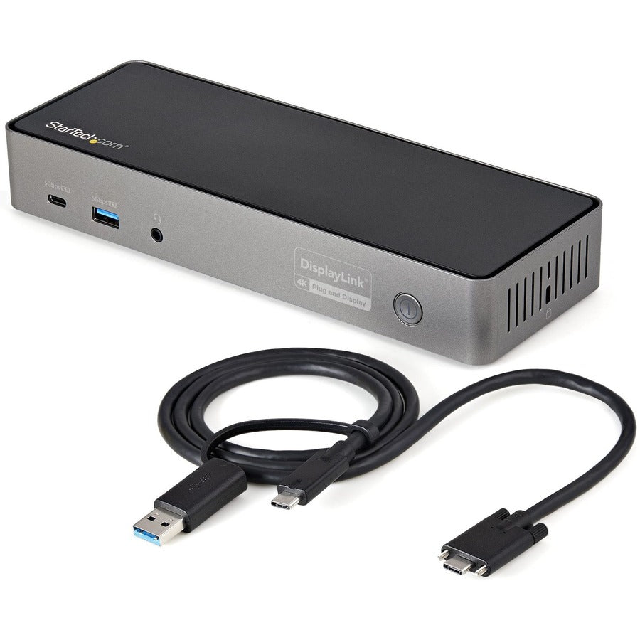 StarTech.com USB-C & USB-A Dock - Hybrid Triple Monitor Laptop Docking Station DisplayPort & HDMI 4K 60Hz/85W PD/6x USB/GbE/USB 3.1 Gen 2