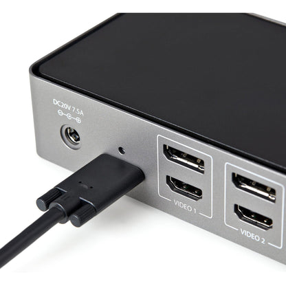 StarTech.com USB-C & USB-A Dock - Hybrid Triple Monitor Laptop Docking Station DisplayPort & HDMI 4K 60Hz/85W PD/6x USB/GbE/USB 3.1 Gen 2