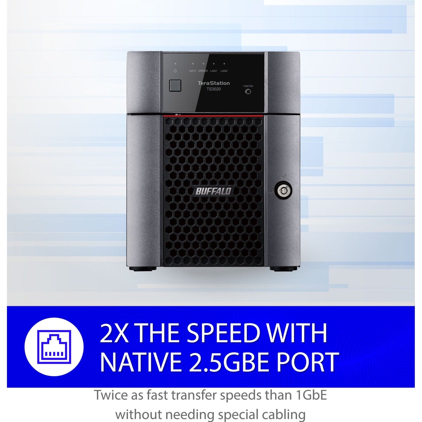 BUFFALO TeraStation 3420DN 4-Bay Desktop NAS 16TB (2x8TB) with HDD NAS Hard Drives Included 2.5GBE / Computer Network Attached Storage / Private Cloud / NAS Storage/ Network Storage / File Server