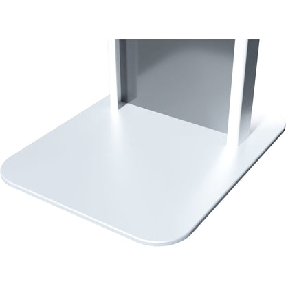 CTA Digital Customizable Dual Enclosure Locking Floor Stand Kiosk with Graphic Card Slot for Branding for 10.2 in iPad 7th 8th Gen & More (White)