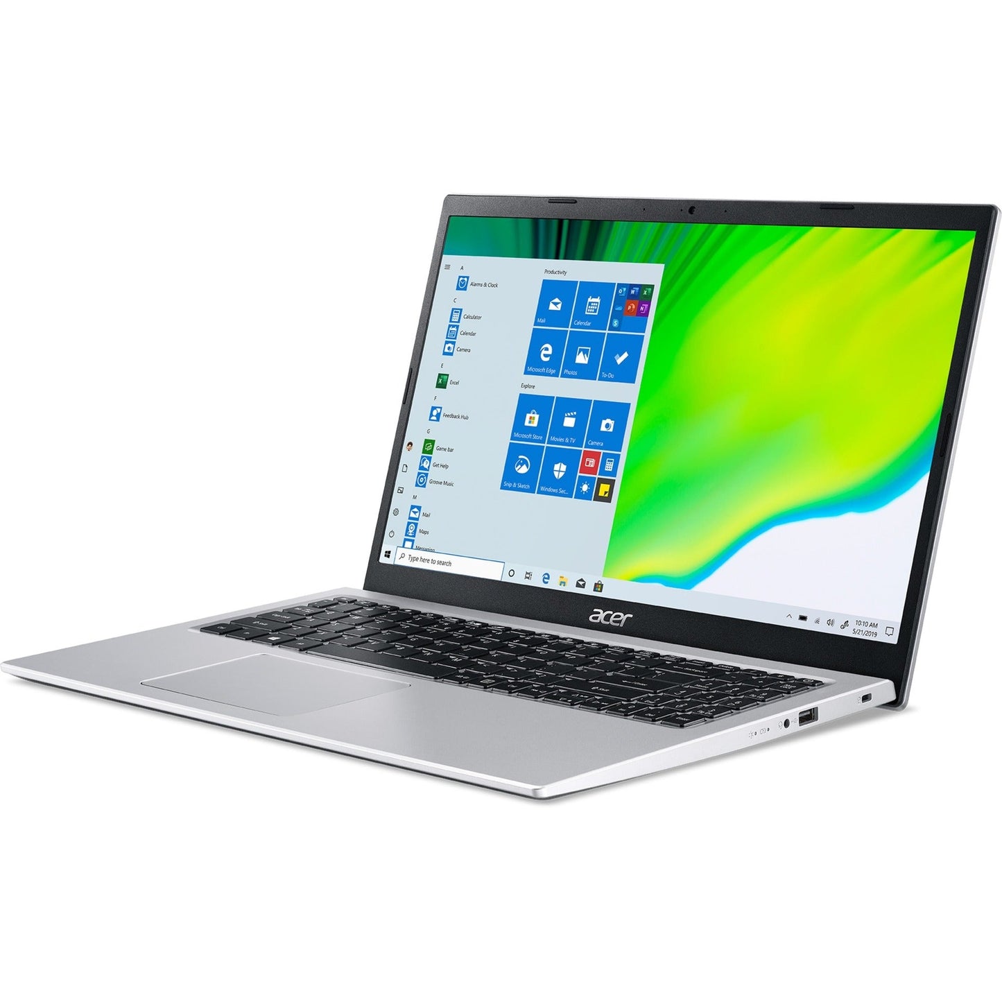 Acer Aspire 1 A115-32 A115-32-C6FQ 15.6" Notebook - HD - 1366 x 768 - Intel Celeron N4500 Dual-core (2 Core) 1.10 GHz - 4 GB Total RAM - 64 GB Flash Memory - Pure Silver