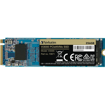 Verbatim Vi3000 256 GB Solid State Drive - M.2 2280 Internal - PCI Express NVMe (PCI Express NVMe 3.0 x4)