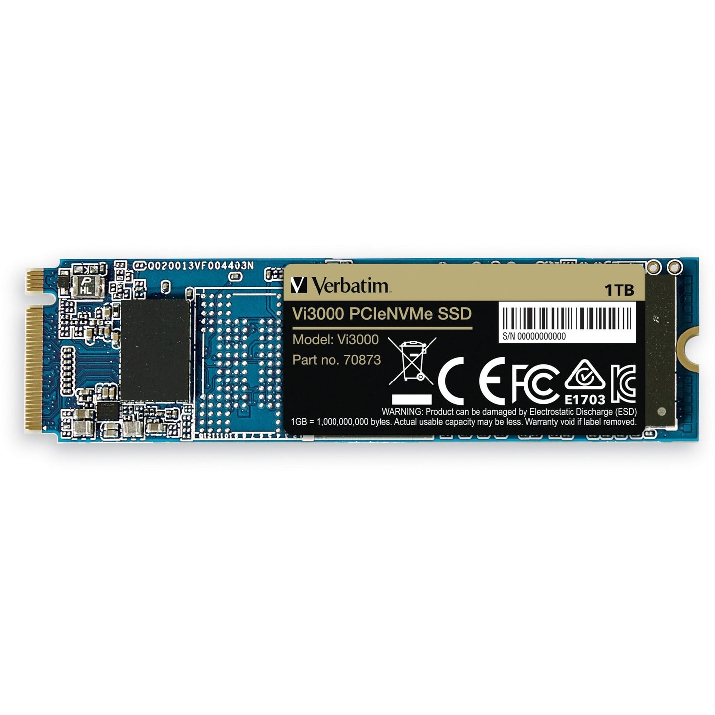 Verbatim Vi3000 1 TB Solid State Drive - M.2 2280 Internal - PCI Express NVMe (PCI Express NVMe 3.0 x4)