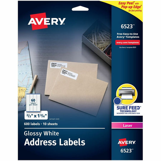 Avery&reg; Easy Peel Glossy Address Labels