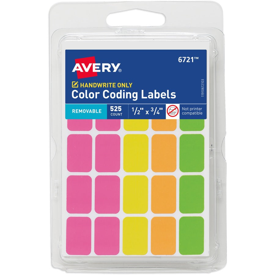 Avery&reg; Removable Neon Color-Coding Labels