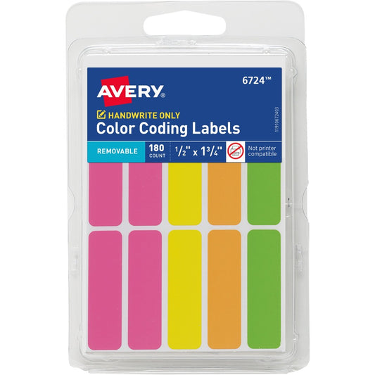 Avery&reg; Removable Neon Color-Coding Labels