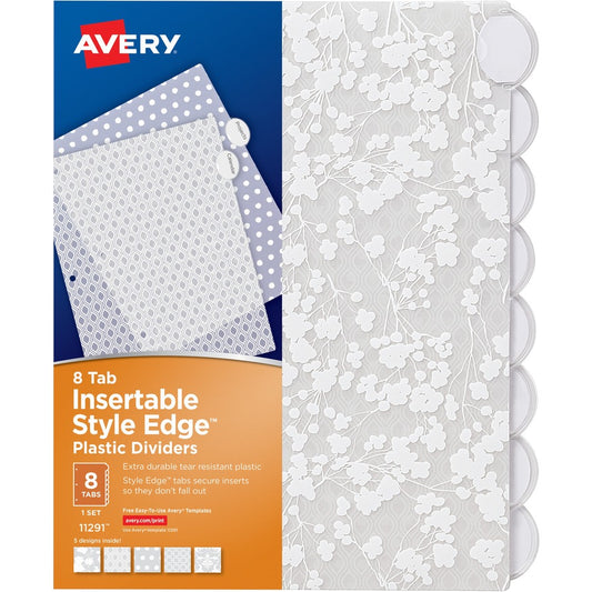 Avery&reg; Style Edge Insertable Plastic Dividers