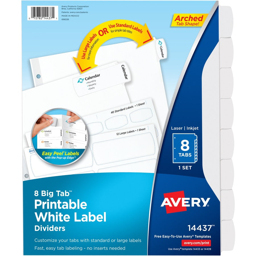 Avery&reg; Big Tab Printable White Label Dividers