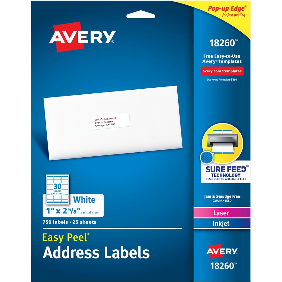 Avery&reg; Easy Peal Sure Feed Address Labels