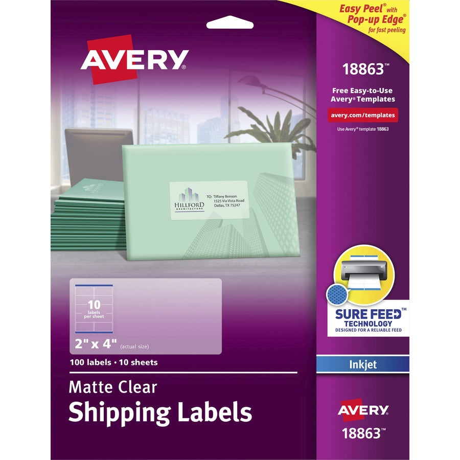 Avery&reg; Easy Peel Inkjet Printer Mailing Labels