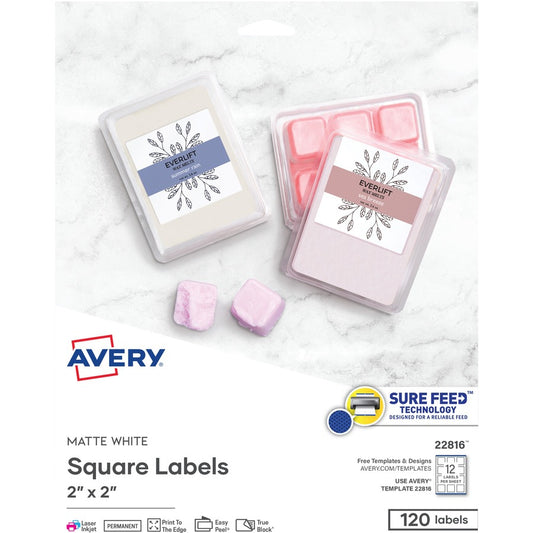 Avery&reg; Print-to-the-Edge Easy Peel Square Labels