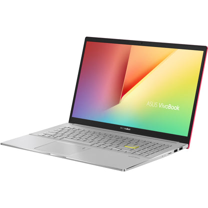 Asus VivoBook S15 S533 S533EA-DH51-RD 15.6" Notebook - Full HD - 1920 x 1080 - Intel Core i5 11th Gen i5-1135G7 Quad-core (4 Core) 2.40 GHz - 8 GB Total RAM - 512 GB SSD - Resolute Red Transparent Silver