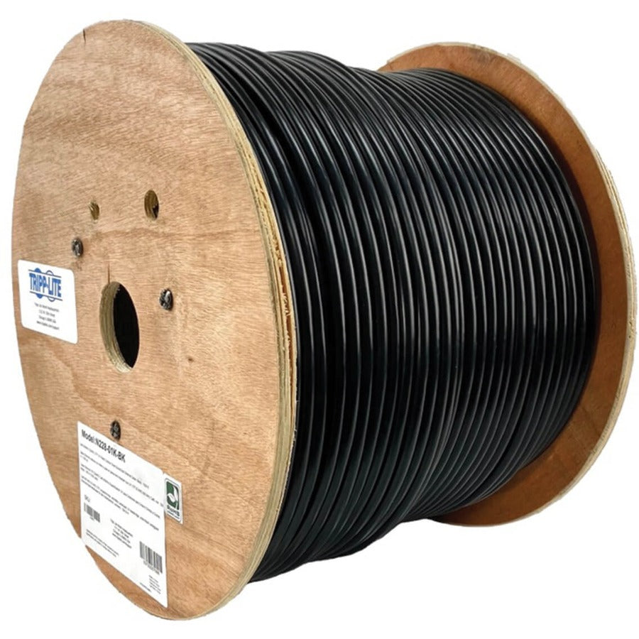 Tripp Lite Cat6/Cat6e Bulk Ethernet 600 MHz Solid-Core Direct-Burial Outdoor-Rated UTP Bulk Ethernet Cable - Black 1000 ft. (304.8 m)