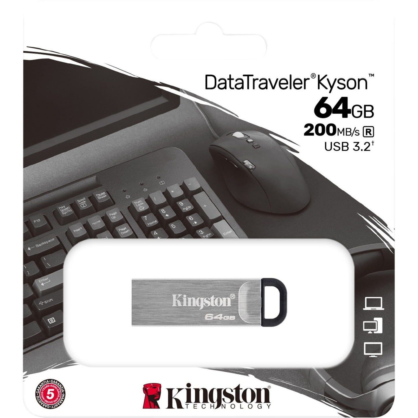 Kingston DataTraveler Kyson 64GB USB 3.2 (Gen 1) Type A Flash Drive