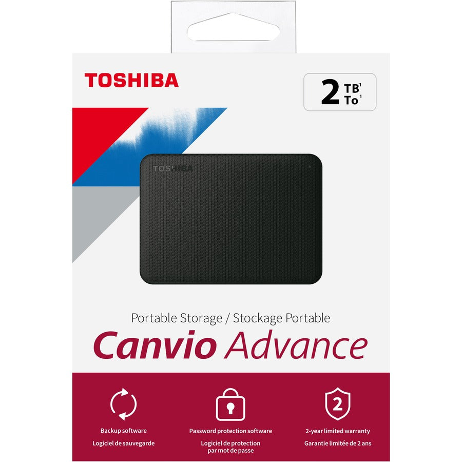 Toshiba Canvio Advance HDTCA20XK3AA 2 TB Portable Hard Drive - External - Black