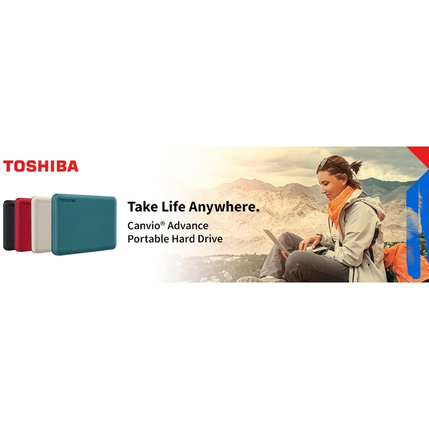 Toshiba Canvio Advance HDTCA40XR3CA 4 TB Portable Hard Drive - External - Red