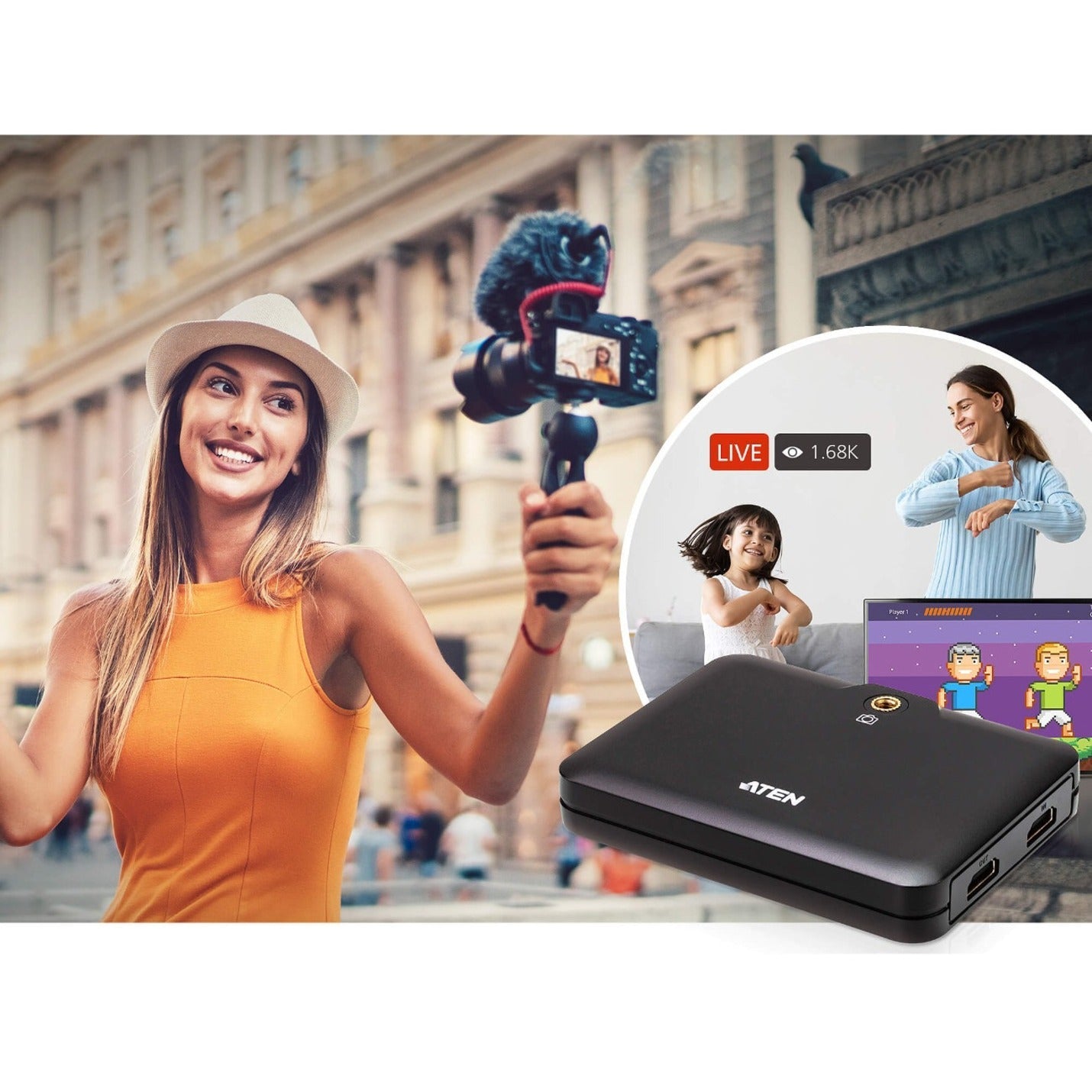 ATEN CAMLIVE+ (HDMI to USB-C UVC Video Capture with PD3.0 Power Pass-Through)