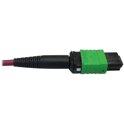Tripp Lite 400G Multimode 50/125 OM4 Plenum Fiber Optic Breakout Cable 16F MTP/MPO-APC to (x4) LC Duplex (F/M) Magenta 3 m