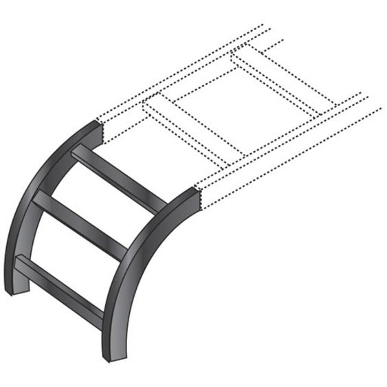 Black Box Cable Runway Radius Section - 12"W x .21'L Black