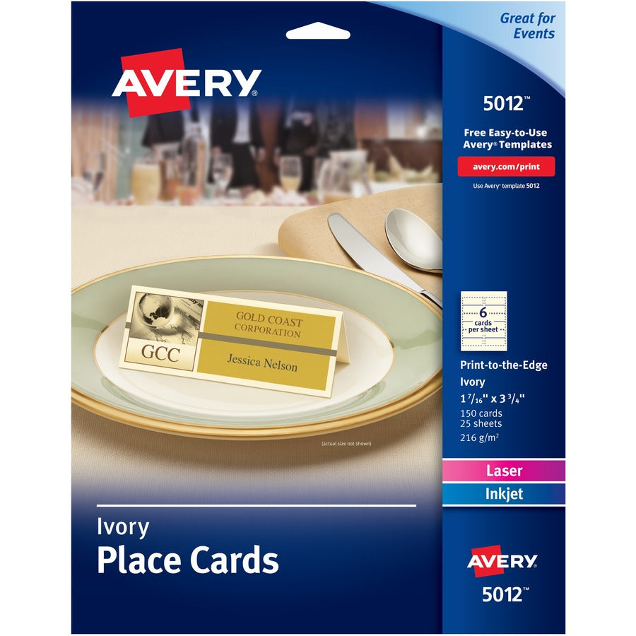 Avery&reg; Ivory Matte 2-sided Place Cards