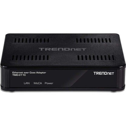 TRENDnet Ethernet Over Coax Adapter(2-Pack) Backward Compatible with MoCA 2.0 Gigabit LAN Port Supports Net Throughput Up to 1Gbps Supports Up to 16 Nodes on One Network Black TMO-311C2K