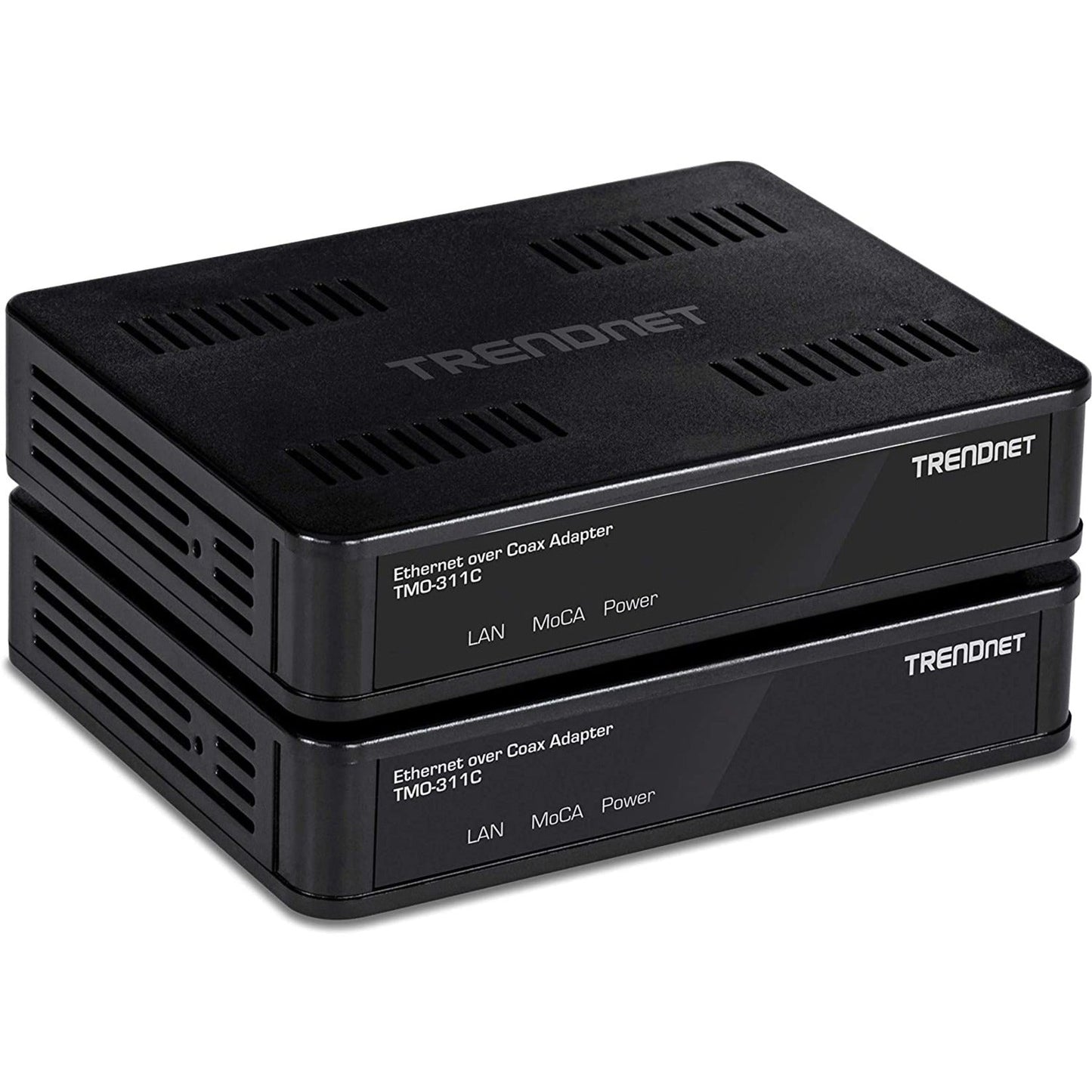TRENDnet Ethernet Over Coax Adapter(2-Pack) Backward Compatible with MoCA 2.0 Gigabit LAN Port Supports Net Throughput Up to 1Gbps Supports Up to 16 Nodes on One Network Black TMO-311C2K
