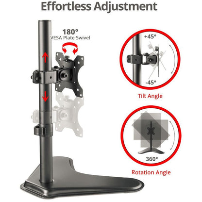 SIIG Height Adjustable Single Monitor Desk Stand for 13" to 32"