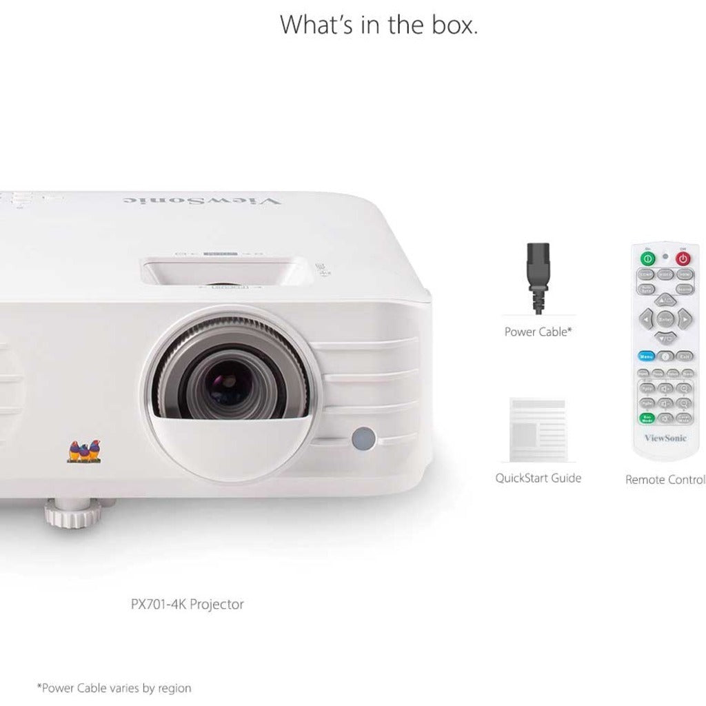 ViewSonic PX701-4K 4K UHD 3200 Lumens 240Hz 4.2ms Home Theater Projector with HDR Auto Keystone Dual HDMI Sports and Netflix Streaming with Dongle on up to 300" Screen