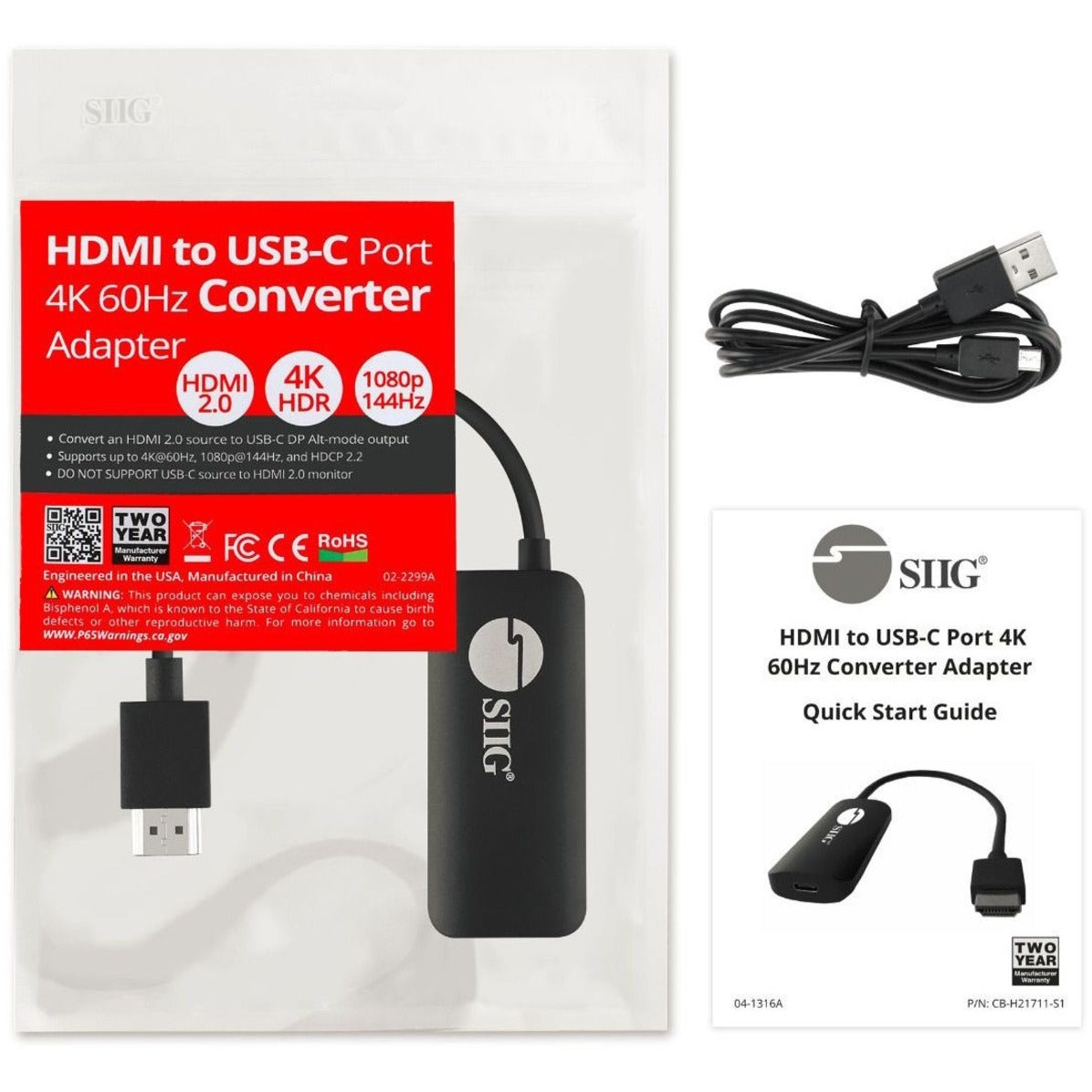 SIIG HDMI to USB-C Port 4K 60Hz Converter Adapter