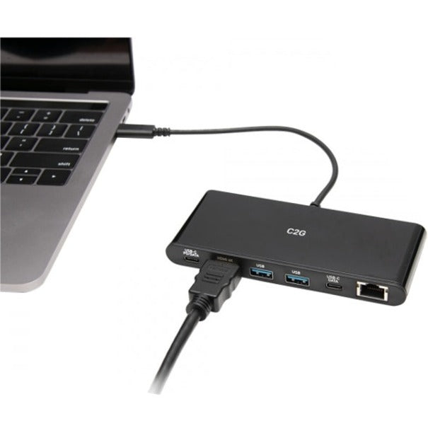 C2G USB C Docking Station Kit - USB C to HDMI Ethernet and USB & 6ft HDMI