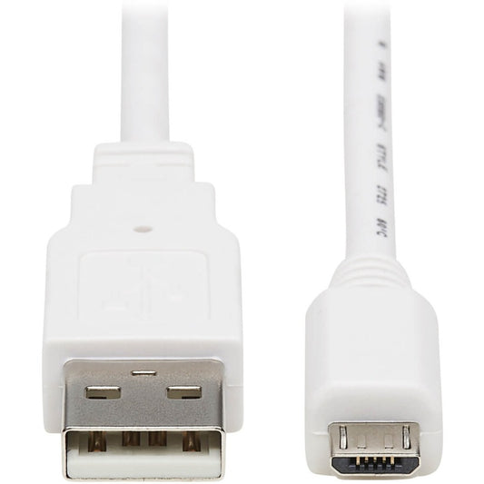 Tripp Lite Safe-IT USB-A to USB Micro-B Antibacterial Cable (M/M) USB 2.0 White 6 ft.