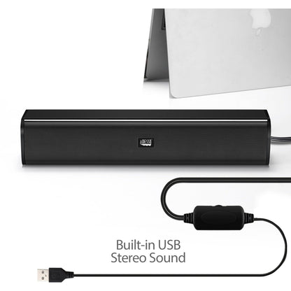 Adesso Xtream S5 USB-Powered Desktop Computer Sound Bar Speaker with Dynamic Sound- 5W x 2 - Portable