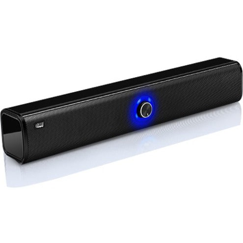 Adesso Xtream S6 Portable Bluetooth & Aux Sound Bar Speaker - 10W x 2 -Black - 3.5mm - Rechargeable Battery - Volume Control Knob - Wired/Wireless